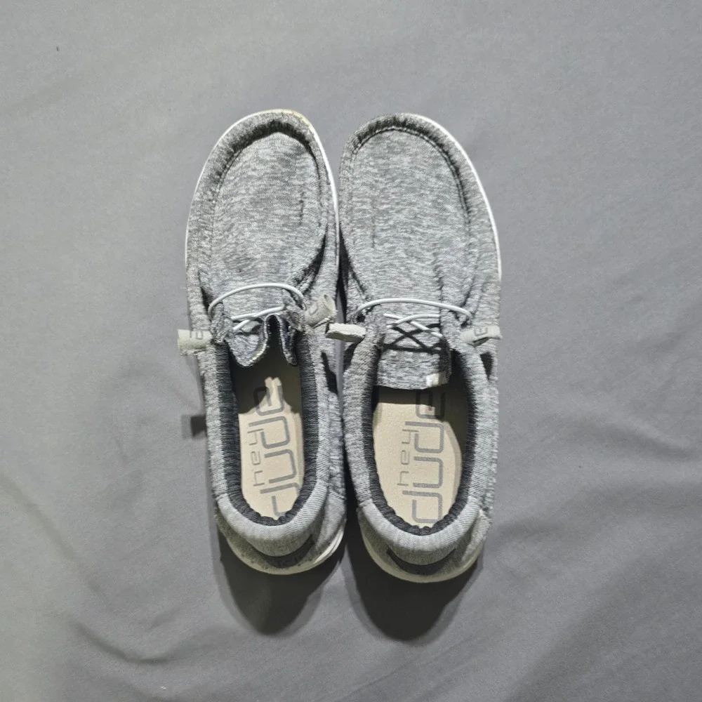 Hey Dude Wally Stretch Loafers Mens Size 13 Grey Heathered Lightweight Slip On